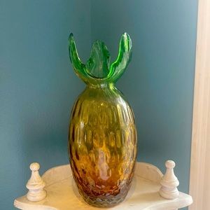 Glass pineapple vase